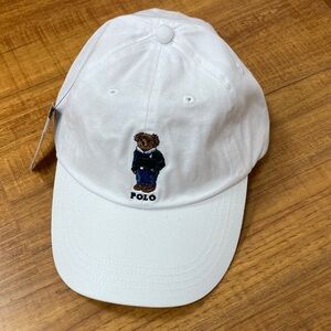 Polo by Ralph Lauren White Cap with Embroidered Polo Bear